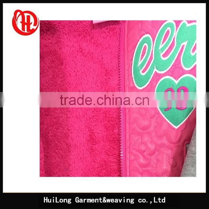 OEM garment Pu fleece hood apparel girls sets clothing