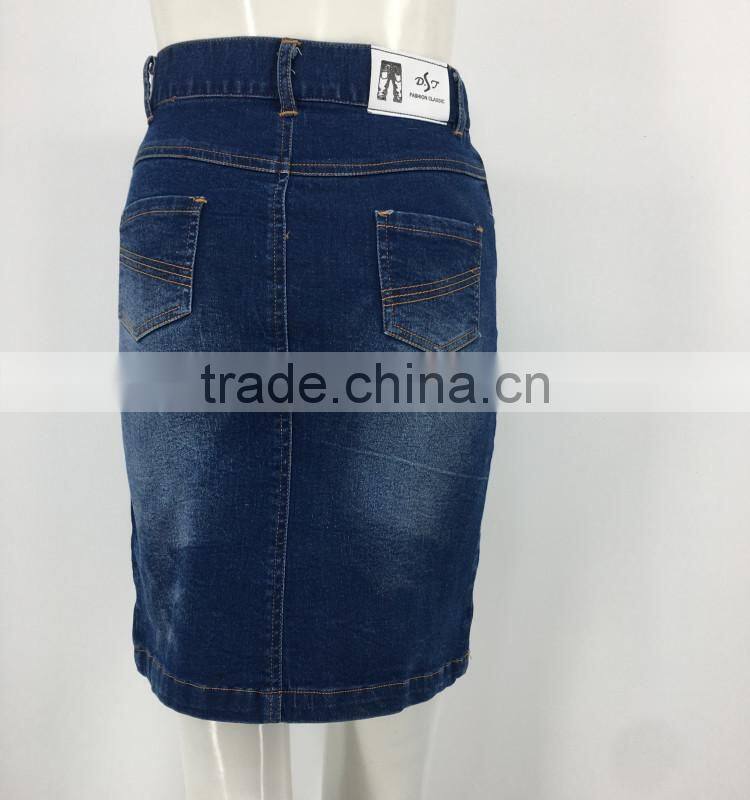 Women customized latest design pencil denim midi skirt
