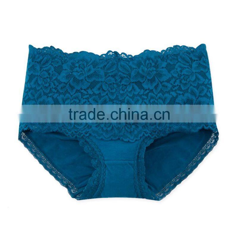 High Quality Colorful 95% Cotton 5% Spandex with Lace Custom Sexy Fancy Woman Underwear