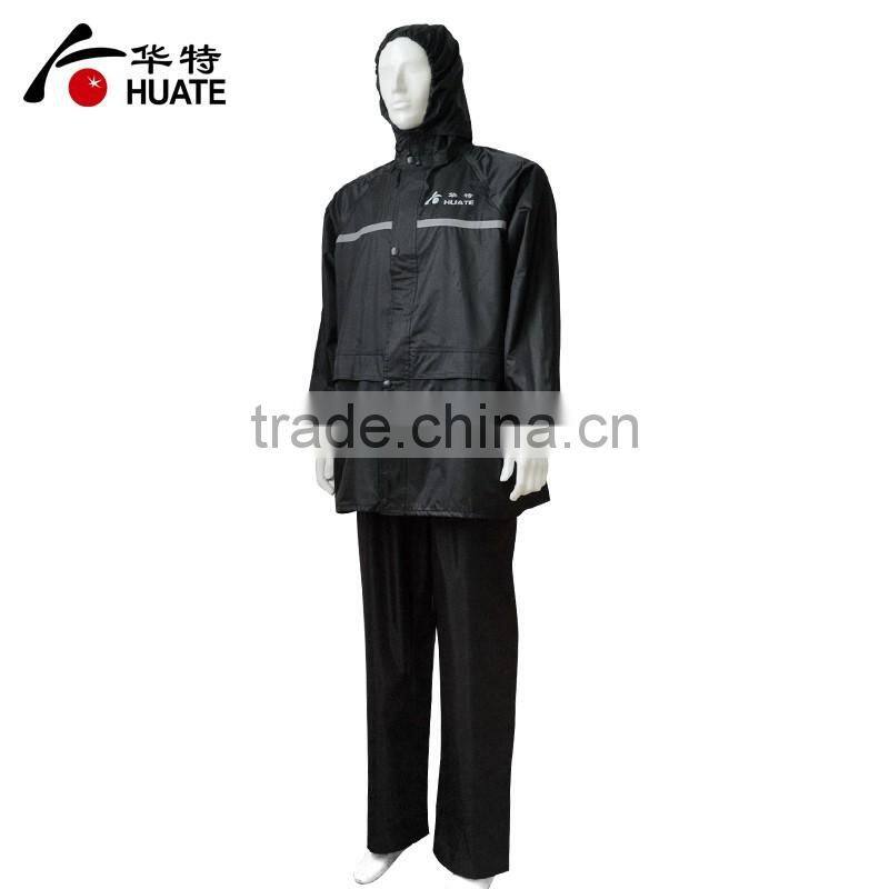 Personal protective euqipment black refelective raincoat