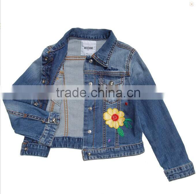 Newest spring/autumn girls denim jacket,britain denim coat