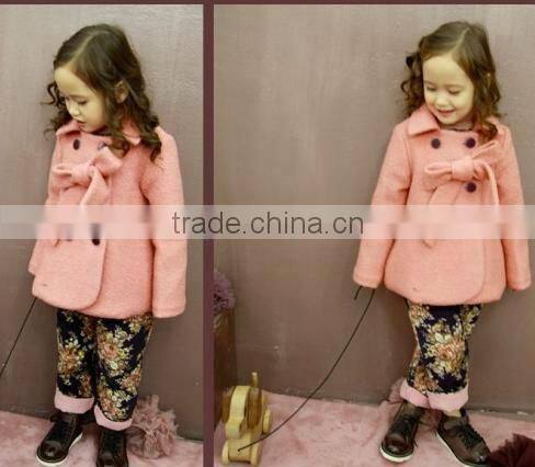wholessale high quality Korea and japan style baby winter cashmere coat Wool kids clothes