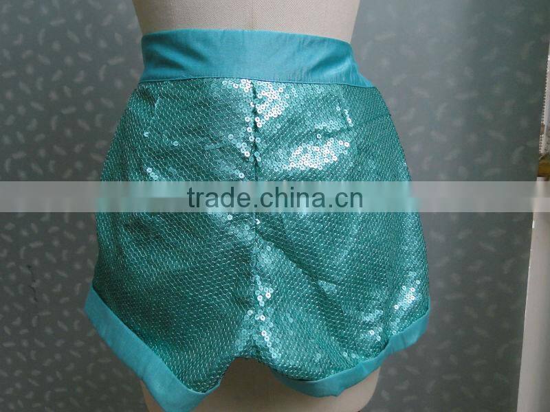 Good Quality Fashion Solid Color With Sequins Women Summer Shorts