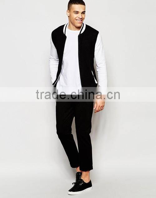 Black baseball jacket, sports wears men, garment OEM