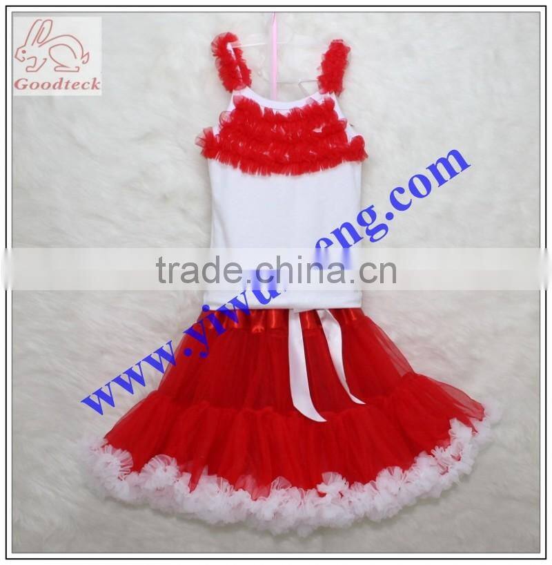 wholesale christmas baby girls clothing set , Christmas pettiskirt set
