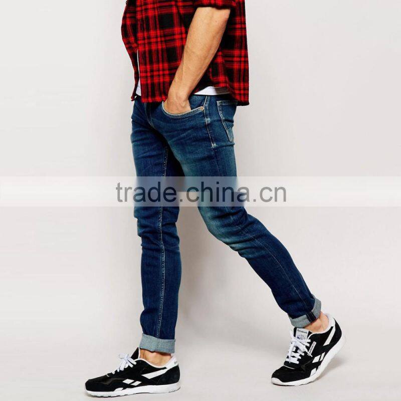 washed skinny style men latest design denim jeans pants