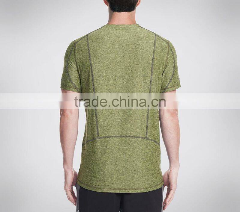 Mens Solid Plain Running Tee Moisture Management Comfort Training Wear 90 Percent Poly 10 Percent Spandex Perforated Poly