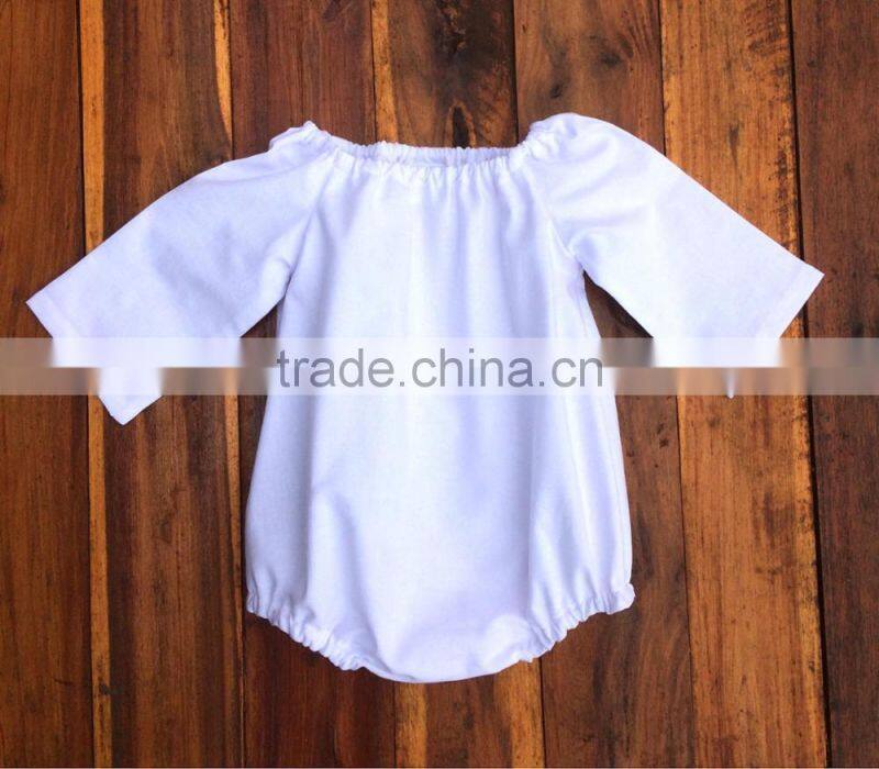 Eupropean Design Baby Rompers Infant Plain White Jumpsuit Wholesale Children's Boutique Clothing