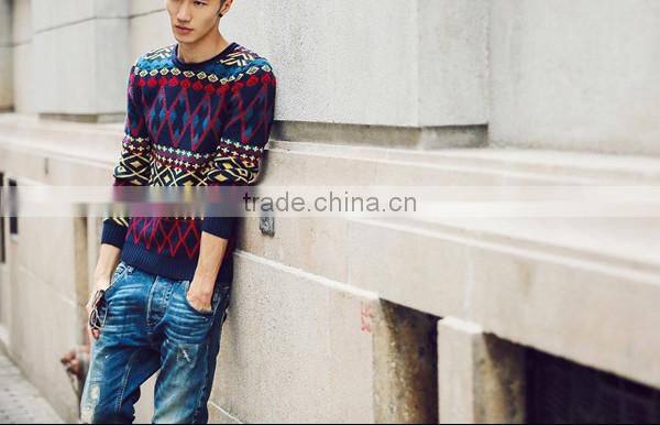 Korean design men knitwear pullover winter mens sweater