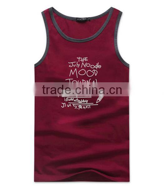2017 New Fashion Design OEM Customized 3D Print Your Own Brand LogoSportswear 95%Cotton 5%Spandex Plain Gym Stringer Men Singlet