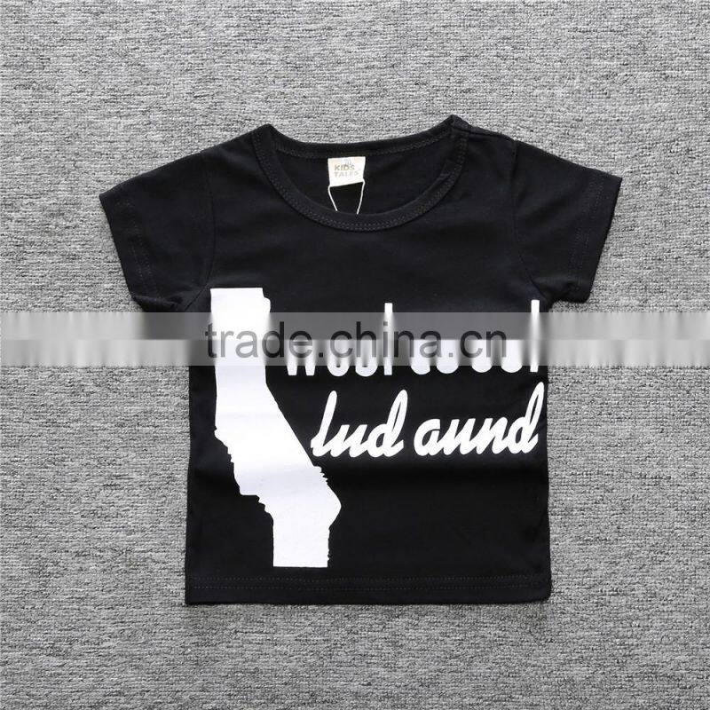 S17507A Fashion Boy T-shirt Letter Printed Short-sleeved Kids Top Tee