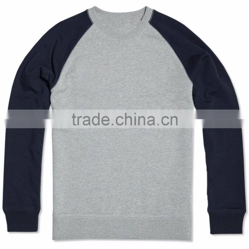 Wholesale Men's Two Colors Pullover Sweatshirt without Hood
