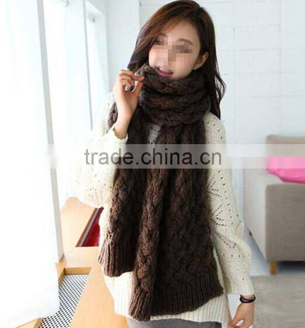 Autumn and winter wear korean style mohair warm long style solid fashion knit lovely scarf girl hijab scarf