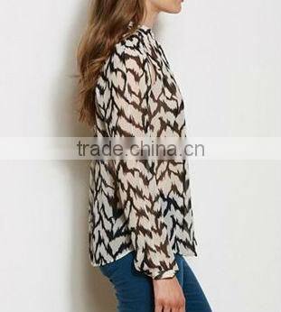 2014 ladies casual chiffon blouse