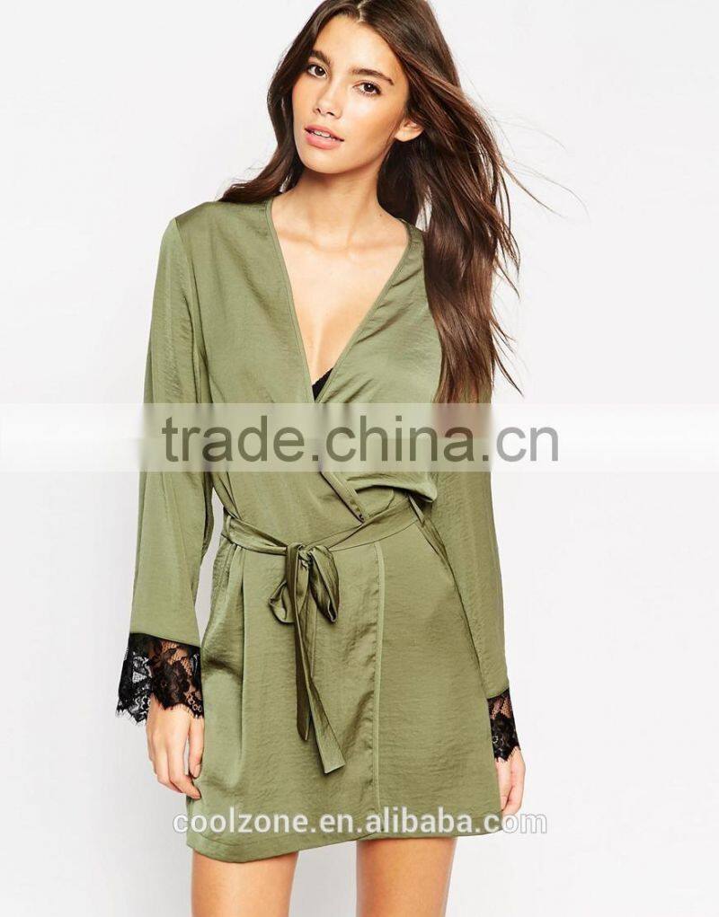 Regular fit wrap front bath robe wholesale women comfortable robe