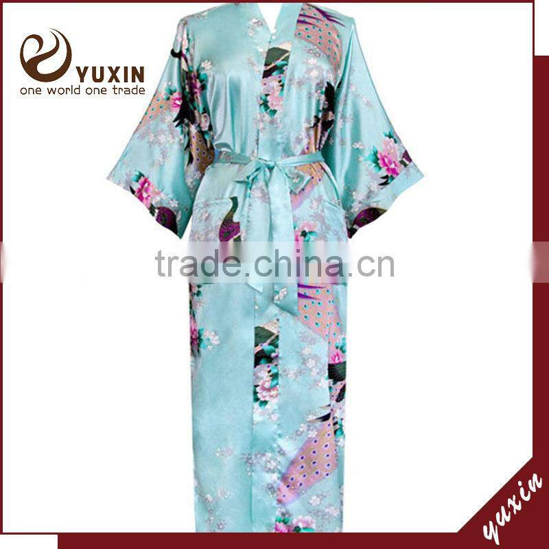 100% polyester robe satin robe Ladies Satin Robes Wholesale Satin Robes PA018