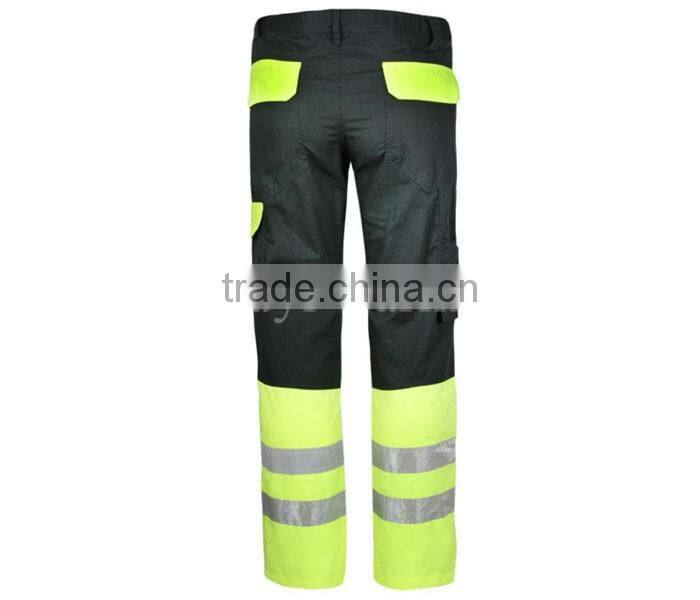 Hi- Vis two tone taped 100%polyester anti shrink workwear trouser
