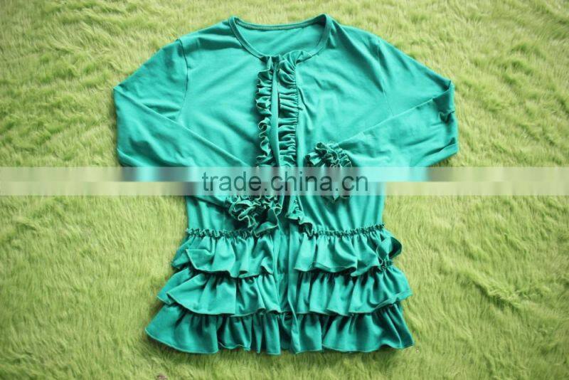 Children Girls Cotton Ruffle Plain Shirt Wholesale Baby Girls Fashion Salable Icing Shirt Boutique