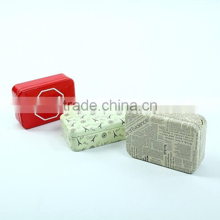 R1837H Manufacturer square tin box metal storage box wholesale gum tin box