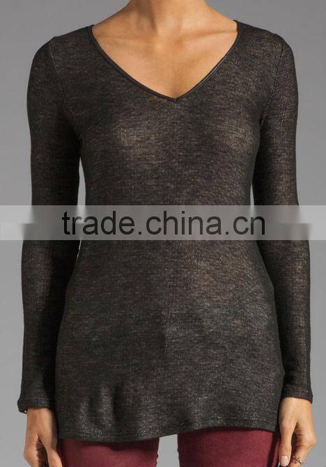 Ladies Leather Trim Tunic
