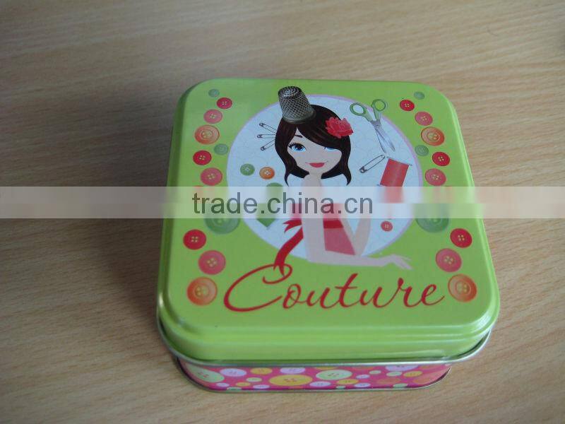 Pink Polka Dot Sewing Kit Tin