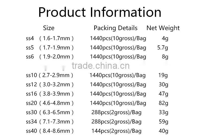 NHF 2058 crystal BLING Chaton flat back glass nail rhinestones