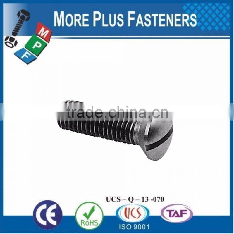 Made in Taiwan ISO 2010 Slotted Raised Countersunk Oval Head Machine Screw DIN 964