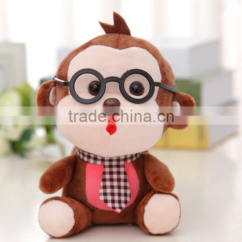 Cute Monkey Plush Toy With Glass Doll Kids Gift