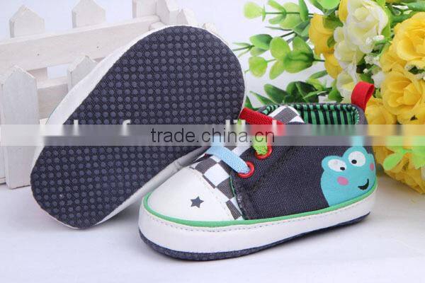 spring 3 colors slip-on printed frog baby walking shoes