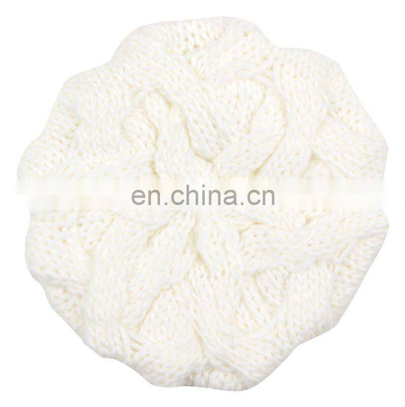 fashional pretty elegant warm soft cozy popular chunky jacquard beret