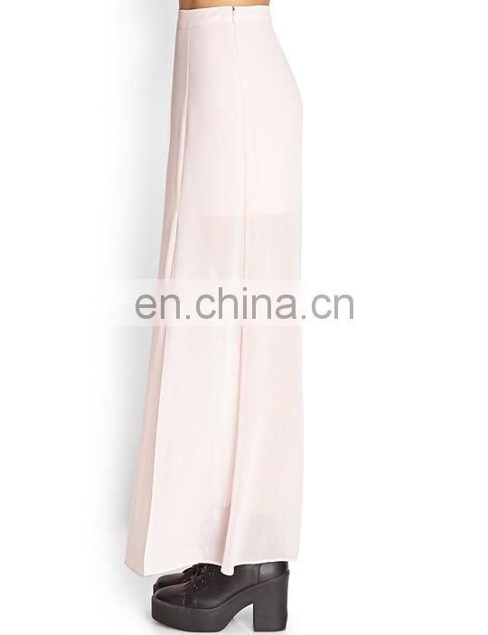 wholesale pictures of long skirt latest design lady skirt split sheer chiffon maxi skirt