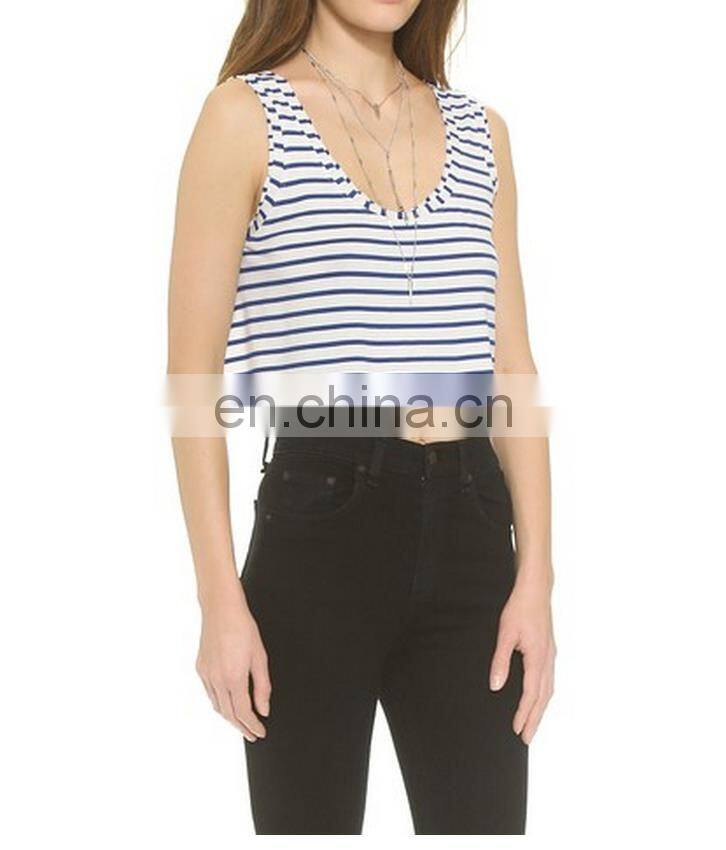 2016 new arrivel high quality stripe crop top cheer uniform