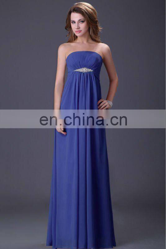 Grace Karin Strapless Chiffon Long Bridesmaid Dress With Four Colors CL3105-1