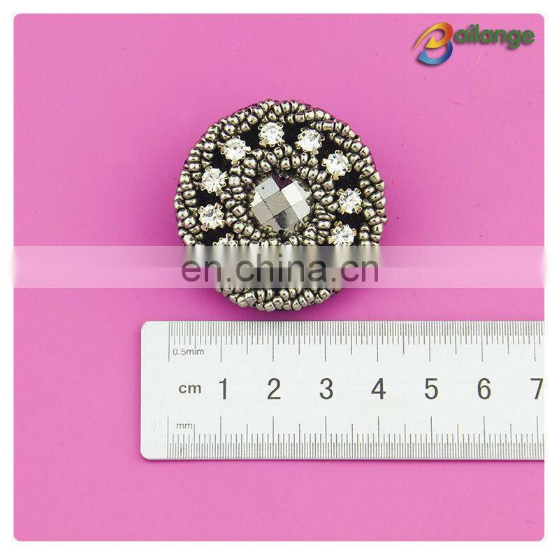 Wholesale high quality fashion rhinestone crystal designer coat shirt clothing buttons beads button designer button for colthing