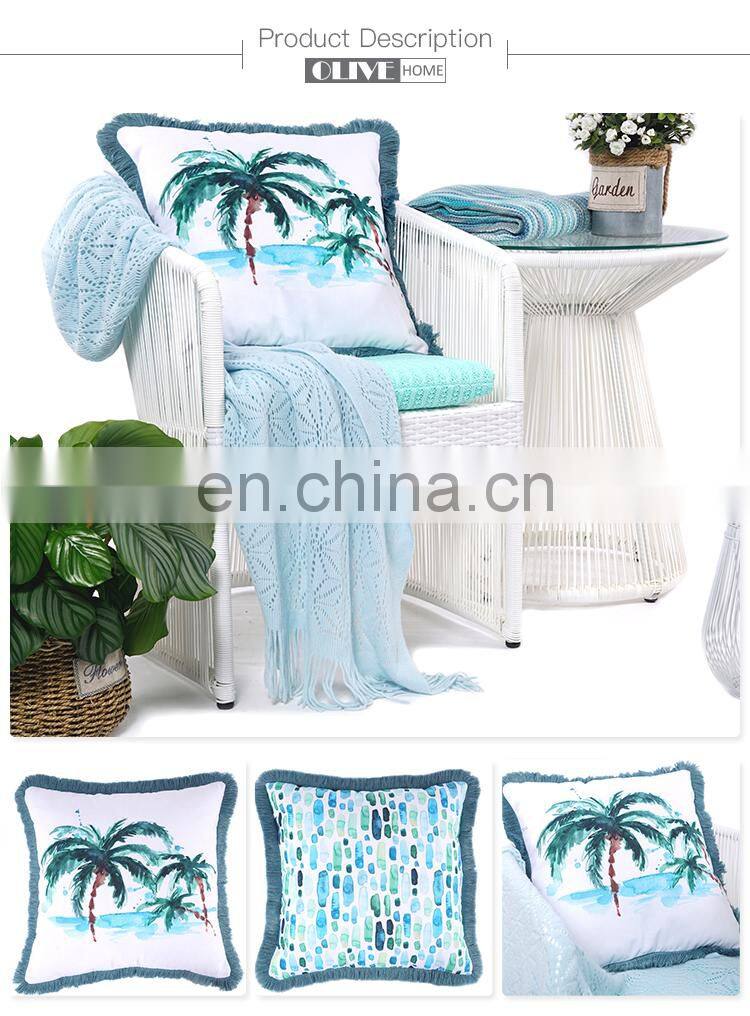 Photo printed home pillow waterproof fabric wholesale outdoor cushion covers bulk