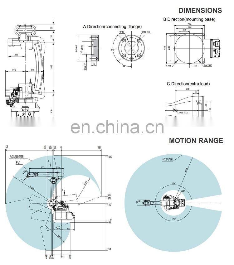 New Industrial Welding Robotic Arm Robotic Arm Suction Casting SYB1410B