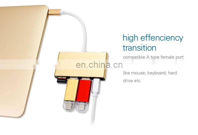 Aluminum multiport PB USB 3.0 Hub sabrent 4-Ports Speed 5Gbps usb 3.0 hub type c adapter for PC laptop with on/off switch