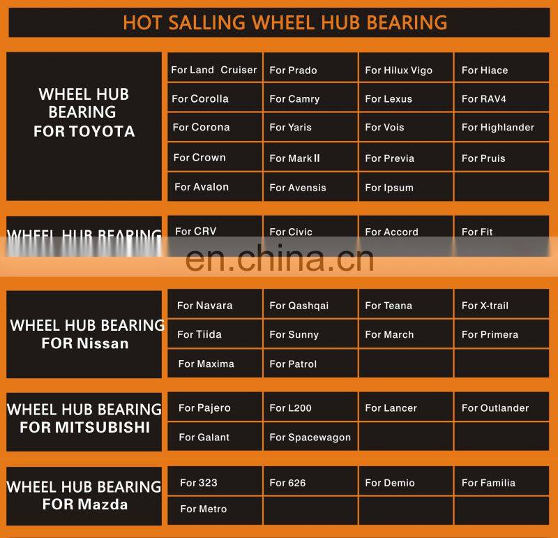 EEP Auto Spare Parts Wheel Hub Bearing for Toyota Honda Nissan Mazda Hyundai Mitsubishi Kia Subaru