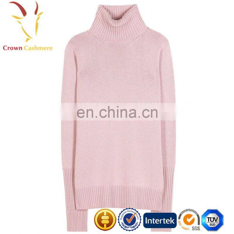 Light Pink Cashmere Knitwear Womens Sweater Top