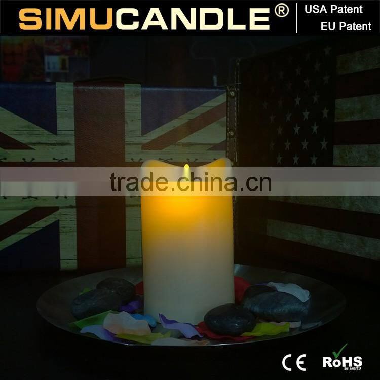 Flameless candle with moving wick;Simulated candle in candles