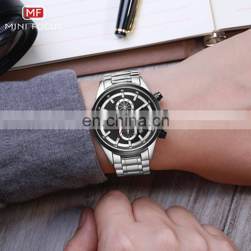 Mini Focus MF0081G Japan Movt Quartz Watch Bezel Stainless Steel Watch 2018 Men Brand Quartz Watch