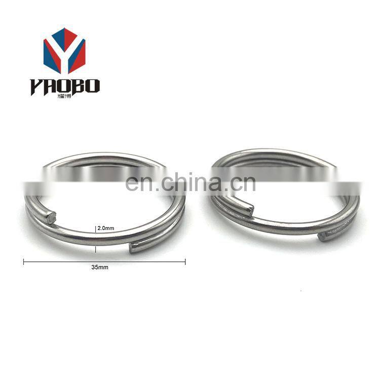 Quality Assuredc Size Metal Split Double Ring Keychain Logo Custom Ring For Bag