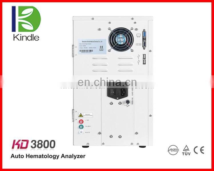 KD3800 CE Approved Lab Equipment 3 Part Fully Automatic Hematology Analyzer Price with 60 Tests Speede