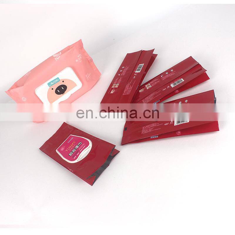 Custom printed matte baby wet wipes flexible sanitary napkin tissue paper packing plastic bags