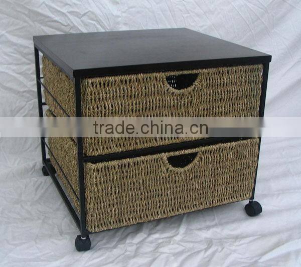 Seagrass 2 Drawer Storage Unit with Wheels