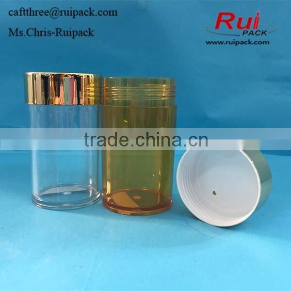 120cc black PET plastic bottle manufacturer Plastic pharmaceutical tablet bottle with flip top cap, Plastic bottle for tablets