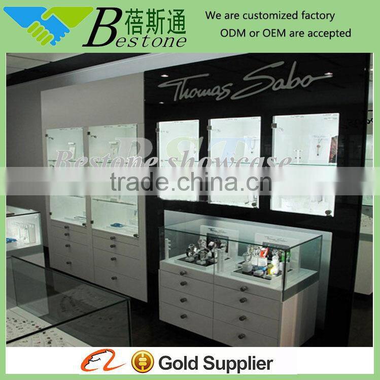 commercial modern jewelry decoration shop wood shelf furniture