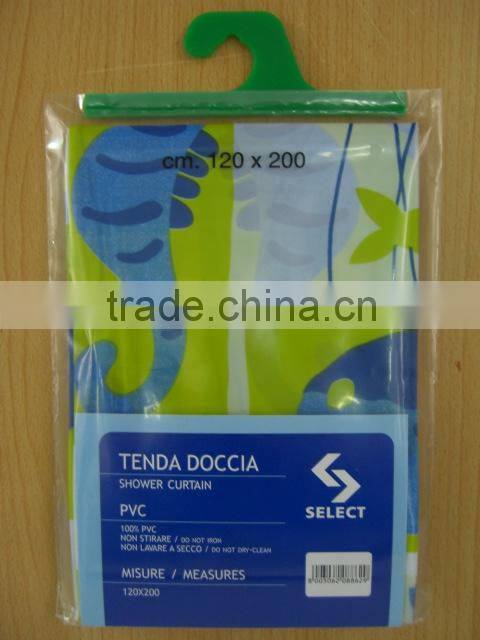 Shower curtain candy stripe printed, hot sale classic bathroom waterproof curtain