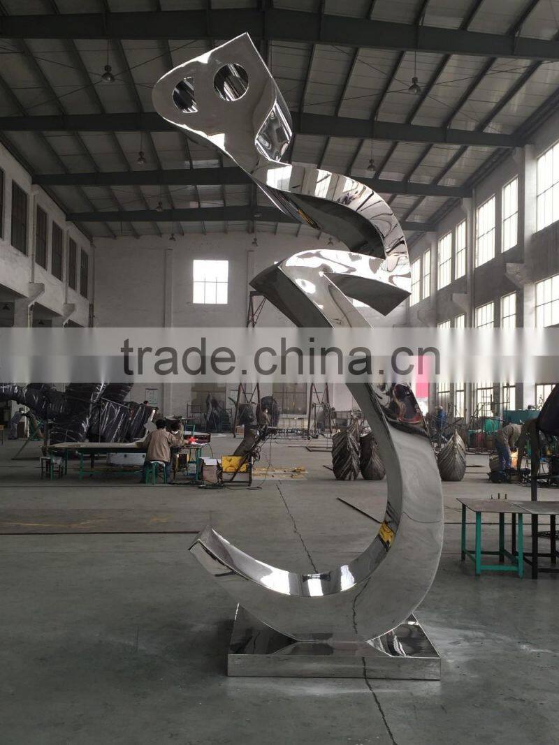 High quality outdoor garden sculpture supplier mirror polish finish could be customized stainless steel sculpture