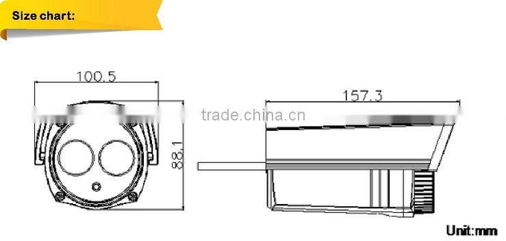 2.0 Megapixel TVI Bullet Camera 3.6mm fixed Lens IR Camera 1080P TVI 25 Meter Camera support ip66 with 100% Metal